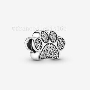 Pandora Dog Paw Print Charm with Clear